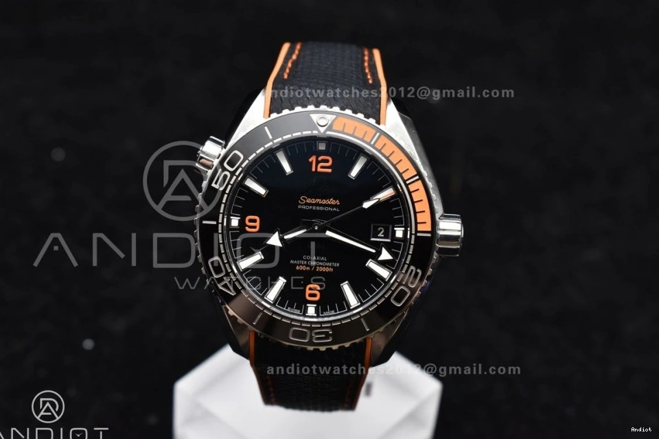 43.5mm 1:1 A8900 V2 Ocean on Super Bezel Edition Nylon Orange Strap Black SS Planet VSF Best Clone Black Dial 1223